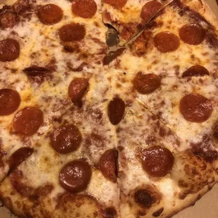 1 topping carry out special $8.95. One piece we already took a bite out of before picture. Lol