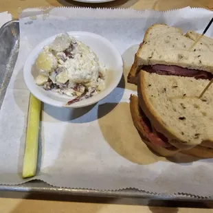 Pastrami with potato salad