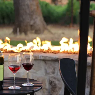 Wine on the back patio.