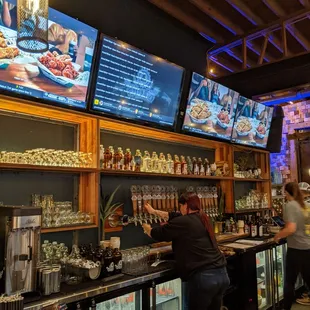 the bar and menus
