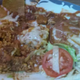 a plate of mexican food