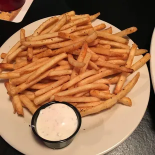 a plate of french fries