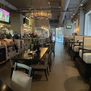the dining area of the restaurant