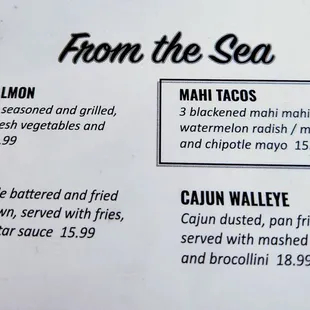 Regular menu