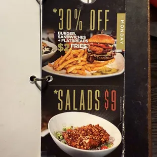 Menu - Monday Special