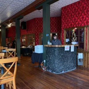 the bar
