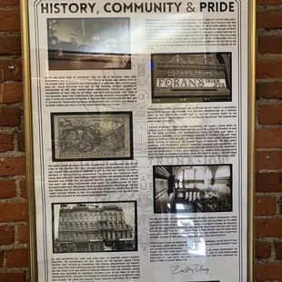 history, community and pride