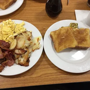 French Toast all you can eat special $9.25, pictured with Texas toast. (You have a choice of Texas toast or homemade white bread.)