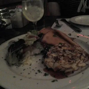 Goat cheese spread with Pita chips and a berry vinaigrette salad