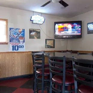 a large television in the middle of the room