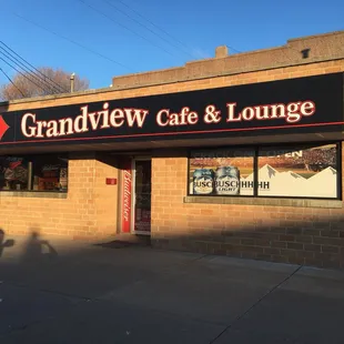 the front of the building