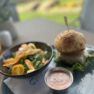 Decadent GG Burger on a fluffy gluten free bun. We had so many great meals here on our vacay!