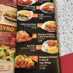 New menu prices