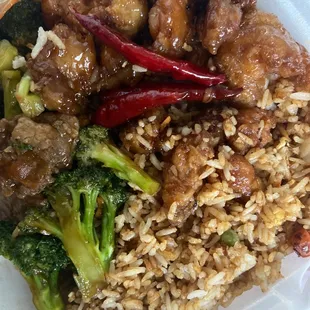 Beef broccoli sesame chicken