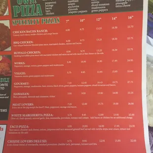 Pizza menu from Grandad&apos;s Pizza - Morse Rd.