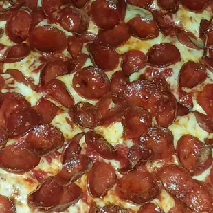 Close Up Pepperoni Pizza.  $13.95.