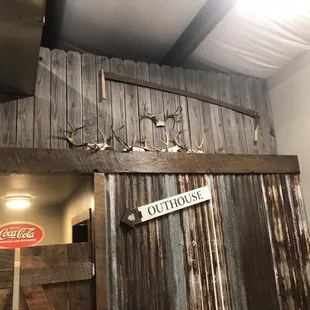 the entrance to the restaurant