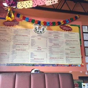 Menu on the wall order at counter ?