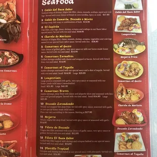 the menu