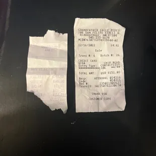 Receipt of purchase