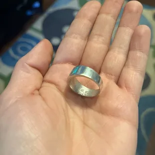 Ring with 925 and designer stamp