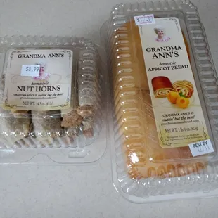 Nut Horns and Apricot Bread