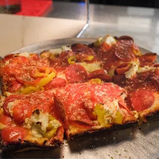 Deep Dish Spicy Pepperoni Pizza