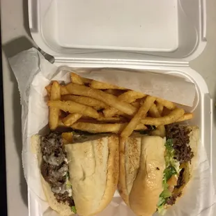 Shot 2 of my Philly Cheese steak (I ordered to go).  DELICIOUS!!!