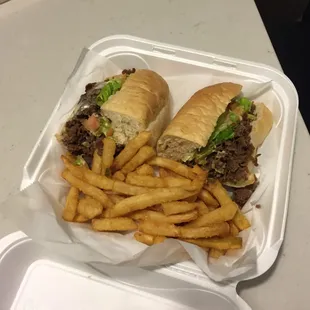 Shot 1 of my Philly Cheese steak (I ordered to go).  AMAZING!