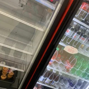 a refrigerated beverage fridge