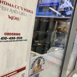 the menu for the restaurant