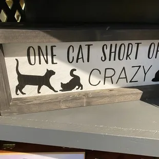 one cat short of crazy