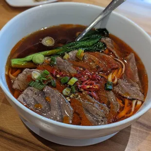 Braised beef noodle soup  (large, $18)