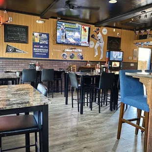 the bar and dining area