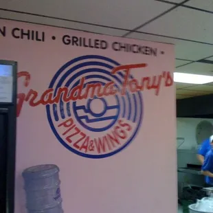 a sign for the restaurant