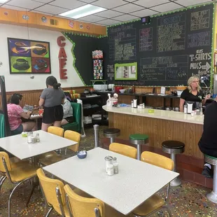 Inside the restaurant.