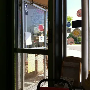 The entrance is a screen door, which is kinda awesome.