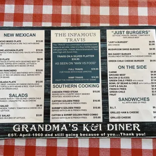Great menu.