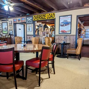 Lots of kinda funky, very comfy seating in the back room