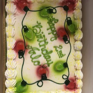 Couldn&apos;t do the Grinch but came up with a little &quot;Christmas in July&quot; birthday cake.