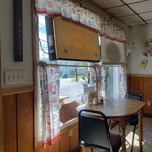 a table and chairs