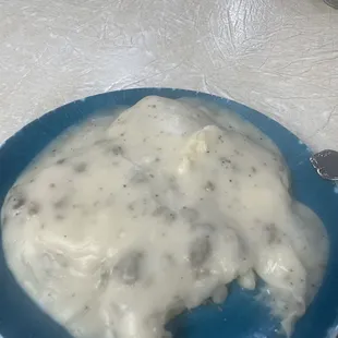 Very good biscuits and gravy.