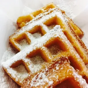 Funnel Cake Waffle Bites