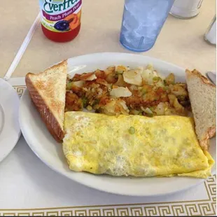 Omelet, home fries