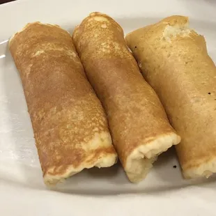 Pigs in blankets (sausage in pancakes)