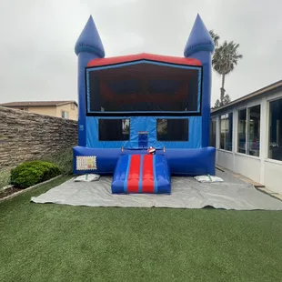 Reserve this 13x13 Blue castle for your next party. Call or text 909-702-9797