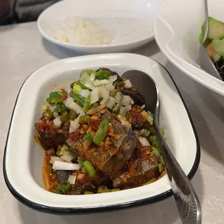 Steamed Eggs with Stinky Tofu