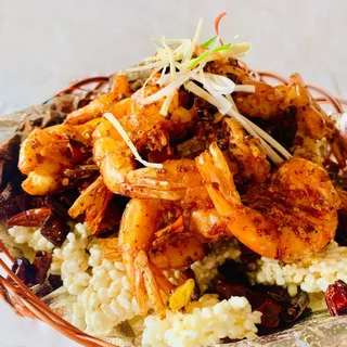 Shrimps with Crispy Rice Cracker()