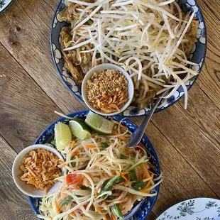 Pad Thai - Stir Fried Noodles and Thai Papaya Salad