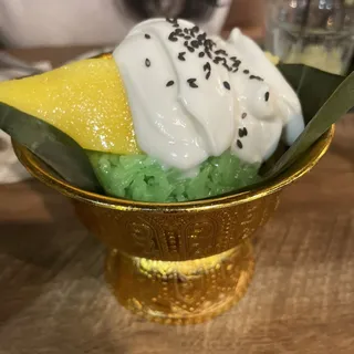 Mango Sticky Rice with Thai Basil